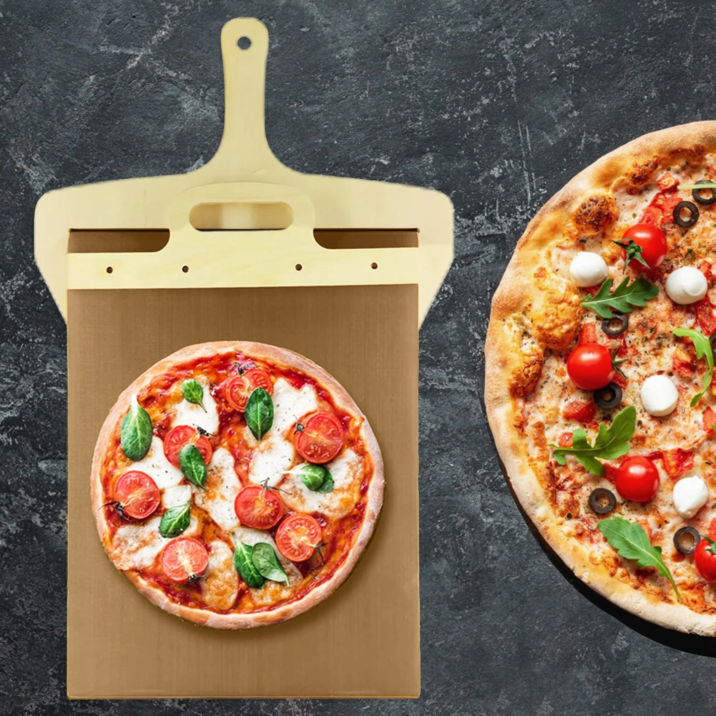 New Large size Sliding Pizza Non-stick Peel Kitchen Baking Tool Pizza Transfer Shovel Multi-functional Pizza Spatula Paddle - Cooky Kitchenware