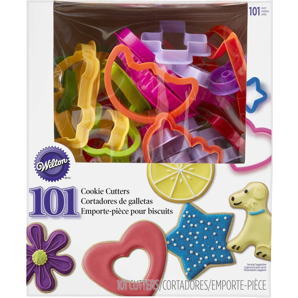 101-Piece Plastic Cookie Cutter Set Holidays Numbers Letters Animal Shapes Baking Decorating Fun Kitchen Tools - Cooky Kitchenware