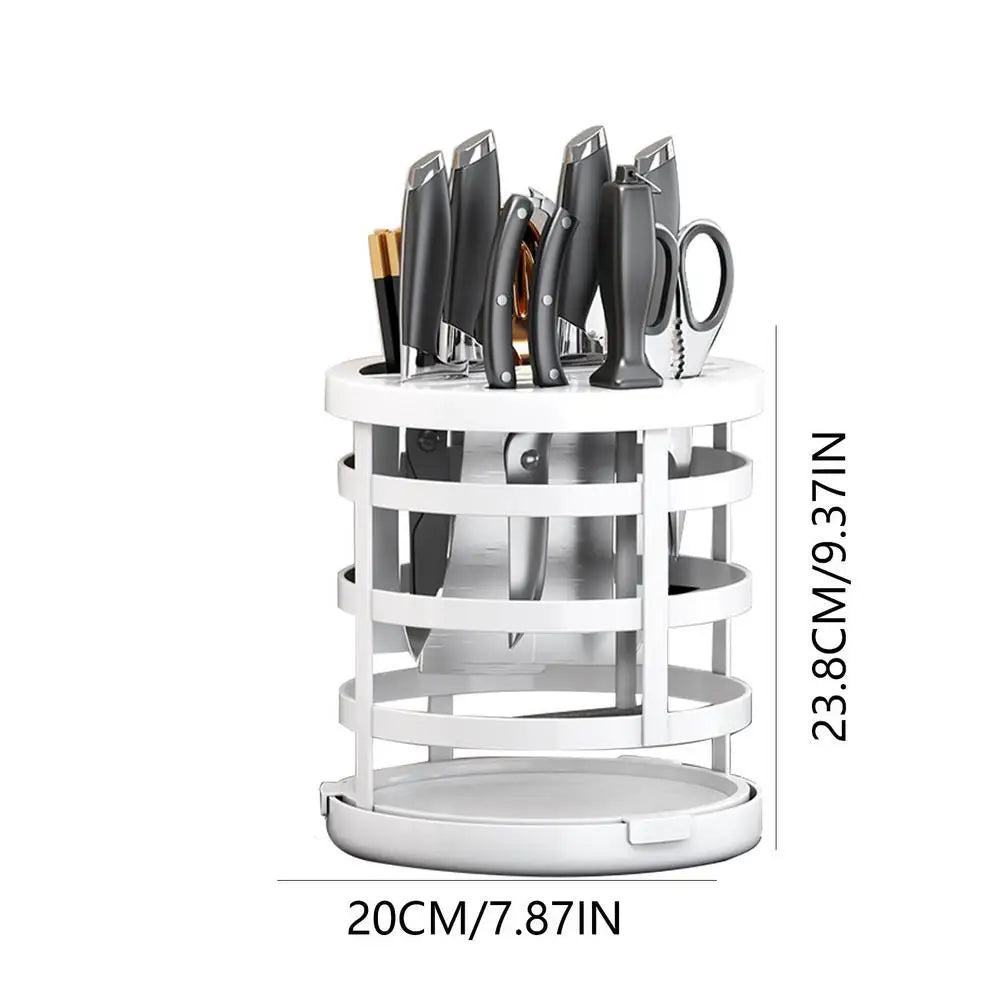 Rotatable Cutter Organizer Stand Rotatable Stand Block For Spoons Portable And Waterproof Rotating Utensil Home Cutter Holder - Cooky Kitchenware