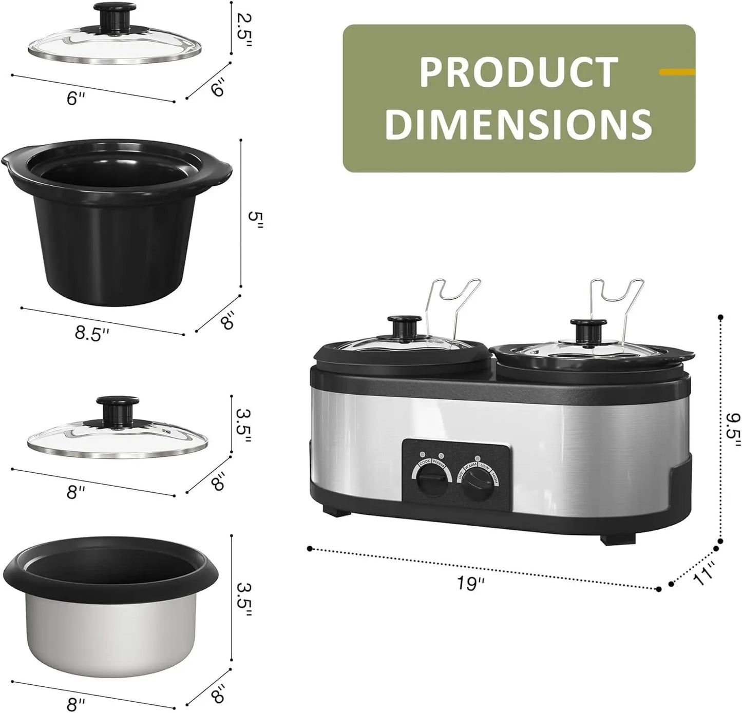 Cuisinart Ceramic Coated Non-Stick Aluminum Slow Rice Cooker Multi-Function Kitchen Cooking Pot - Cooky Kitchenware