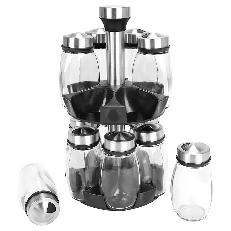 6pcs Glass Jar Bottle Set for Kitchen Storage Pantry Spices Organizers and Organization Spice Rack