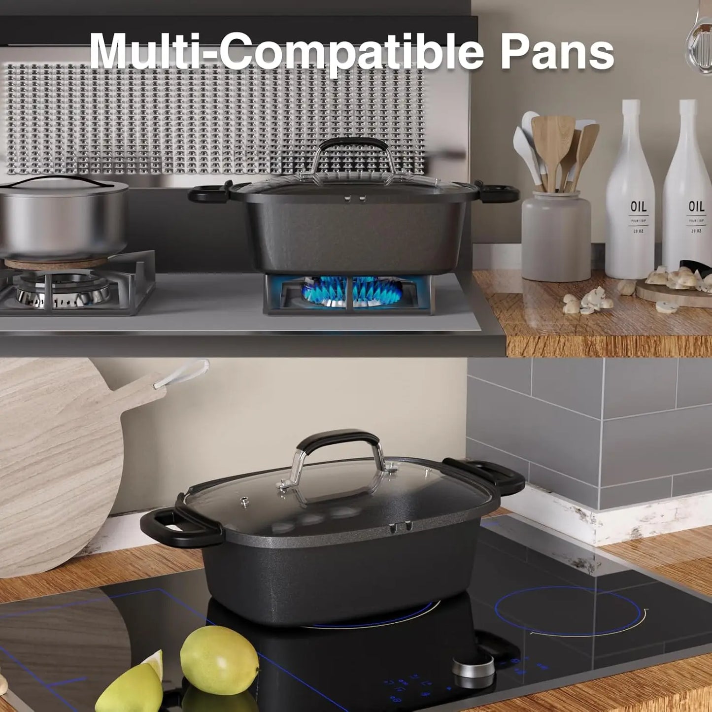 10 In 1 Programmable Slow Cooker with Timer 6.8 Quart Crock Pot Presets for Sous Vide Bake Sauté and More Nonstick Dishwasher Safe D - Cooky Kitchenware