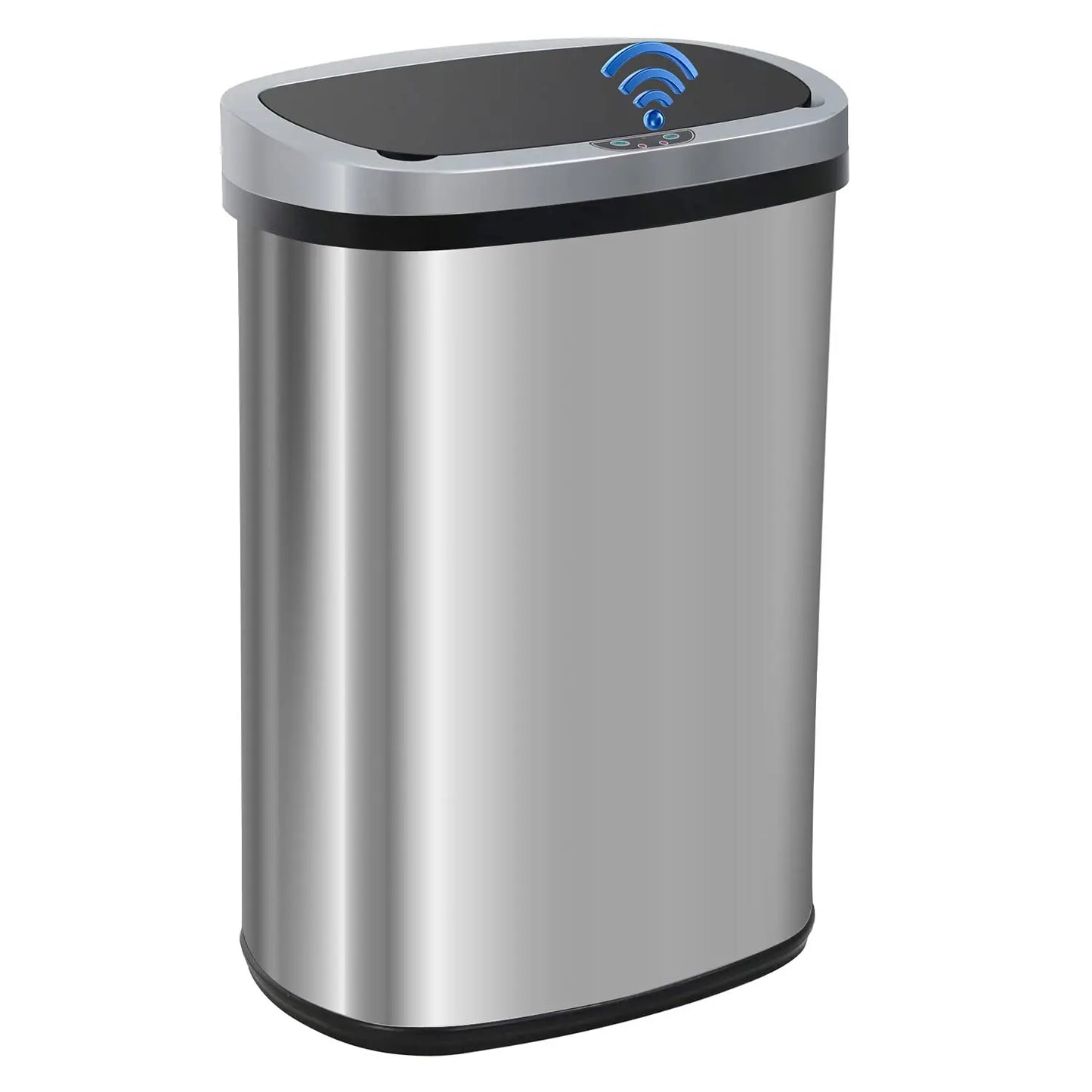 13 Gallon 50L Kitchen Foot Pedal Operated Soft Close Trash Can - Stainless Steel Ellipse Bustbin - S - Cooky Kitchenware
