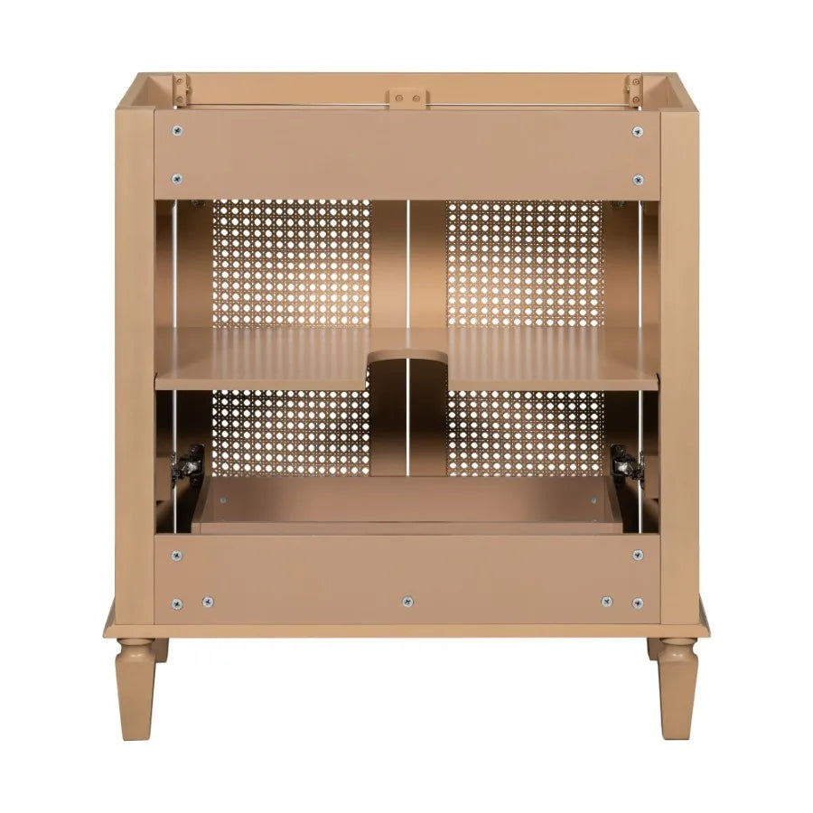 30 Inch Freestanding Bathroom Vanity without Sink with Hidden Drawer Storage Cabinet Solid Wood - Cooky Kitchenware
