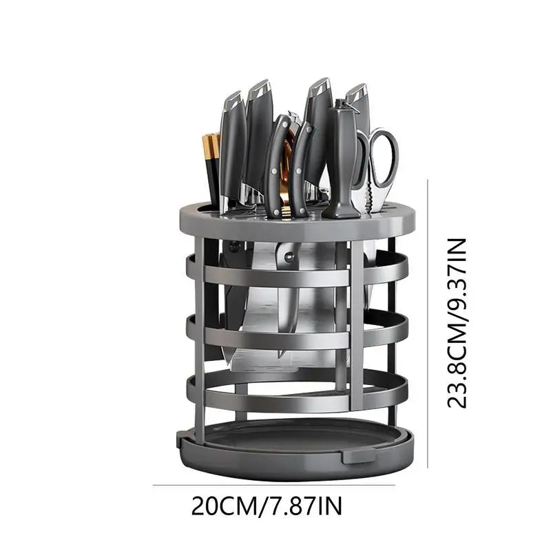 Rotatable Cutter Organizer Stand Rotatable Stand Block For Spoons Portable And Waterproof Rotating Utensil Home Cutter Holder - Cooky Kitchenware