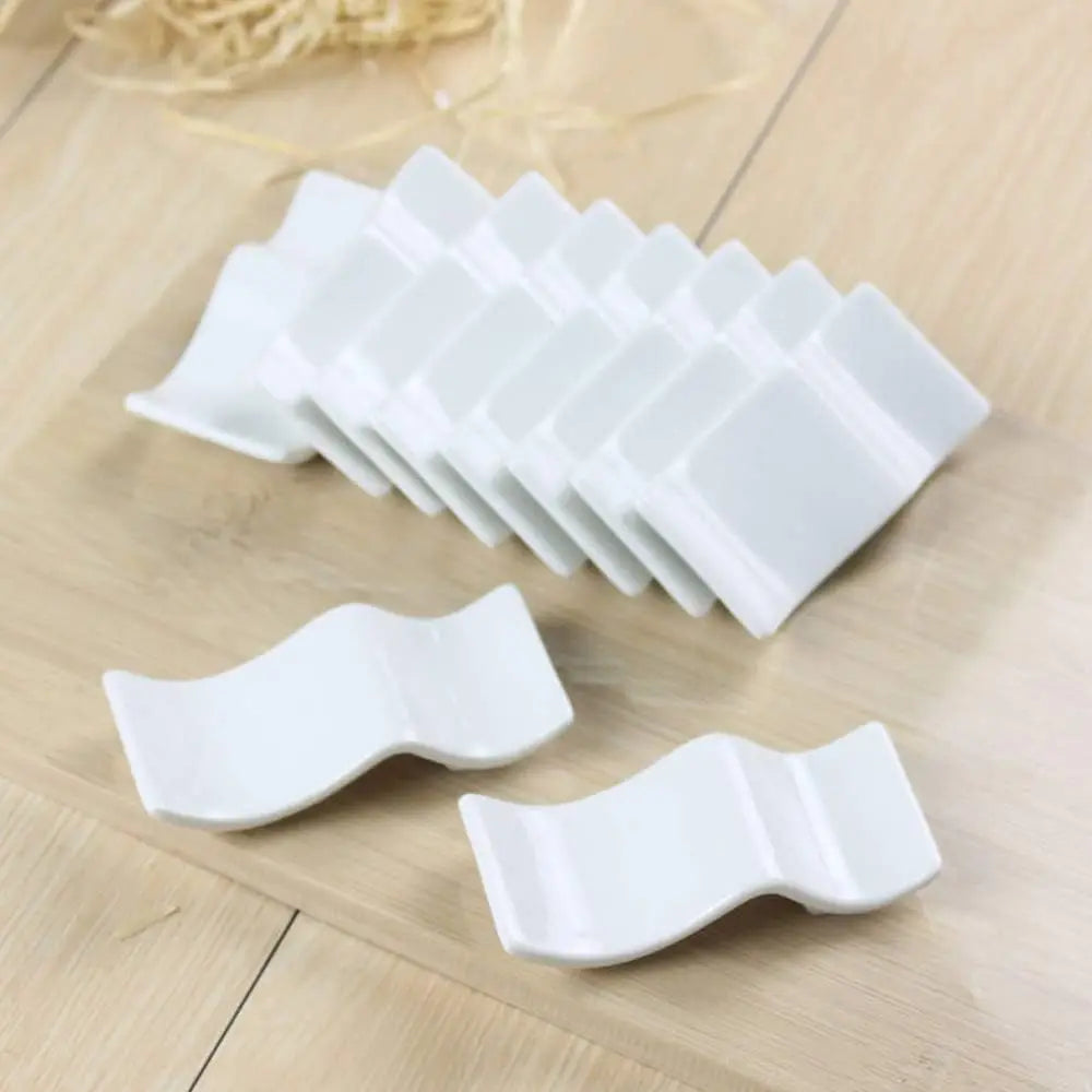 Ceramic Chopsticks Rest Rack Set of 6pcs,Chinese Style Dinner Spoon Stand Knife Fork Holder Porcelain Chopsticks Stand - Cooky Kitchenware