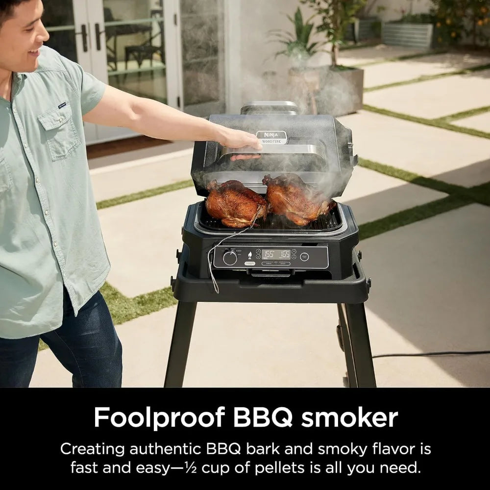 Woodfire ProXL Outdoor Grill and Smoker 4-in-1 Master BBQ Grill with Thermometer Portable Electric Air Fryer Bake - Cooky Kitchenware