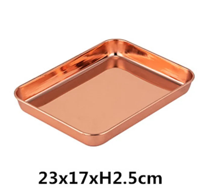 Gold plate rose golden 304 stainless steel oven Baking Tray bbq tray with Cool Rack Set Baking Pan sheet Non Toxic Dishwasher - Cooky Kitchenware