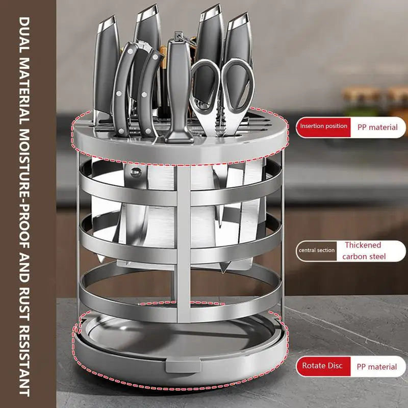 Rotatable Cutter Organizer Stand Rotatable Stand Block For Spoons Portable And Waterproof Rotating Utensil Home Cutter Holder - Cooky Kitchenware