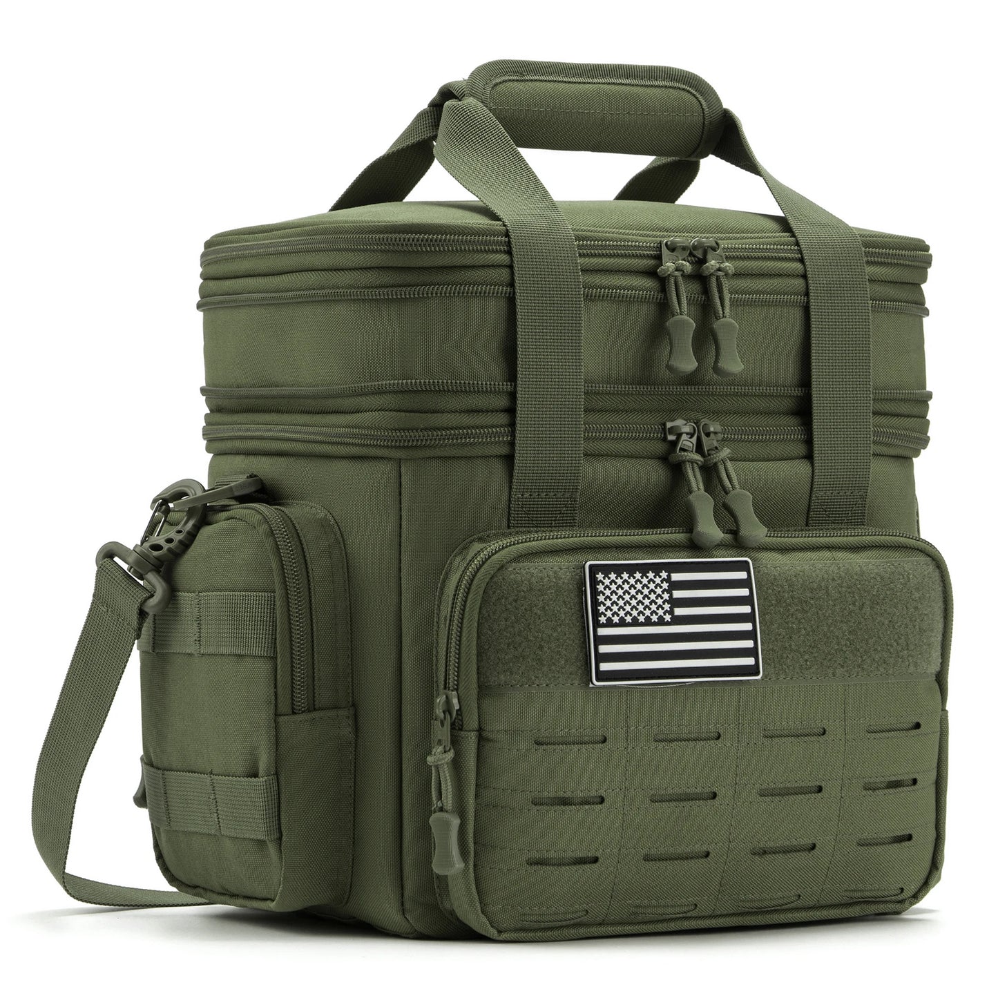 Tactical Lunch Box Expandable 18L Insulated Cooler Bag Leak Proof Lunch Bag for Work Camping Outdoor Picnic MOLLE Weave Strap - Cooky Kitchenware