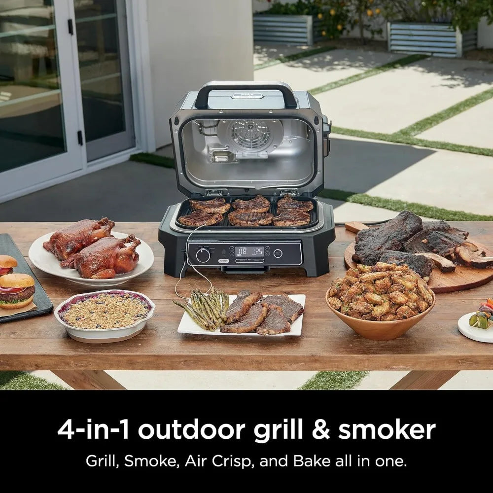 Woodfire ProXL Outdoor Grill and Smoker 4-in-1 Master BBQ Grill with Thermometer Portable Electric Air Fryer Bake - Cooky Kitchenware