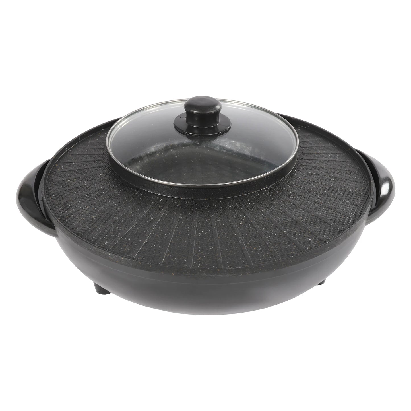 Circular Edition Hotpot Grill Combo Indoor BBQ Electric Hot Pot with Divider Portable Smokeless Grill - Cooky Kitchenware