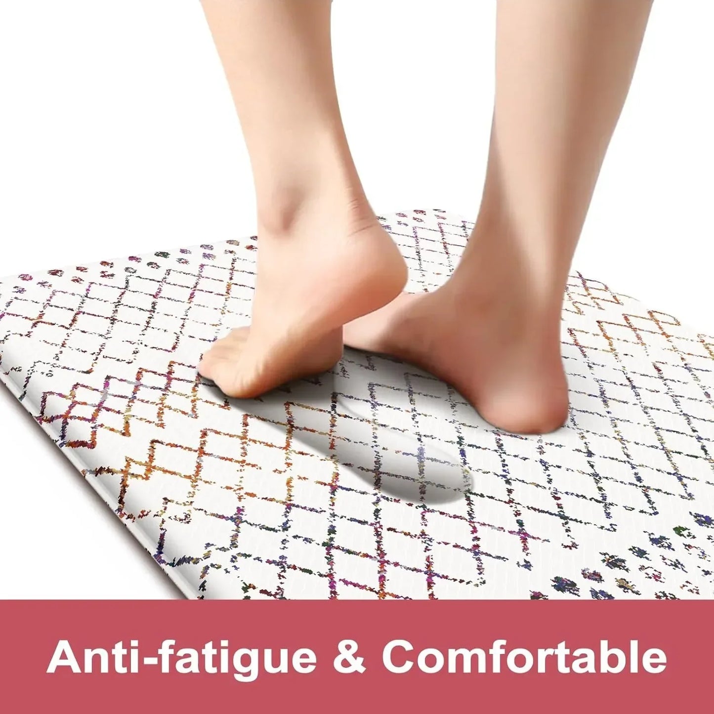 Kitchen Mats 2PCS,Cushioned Anti Fatigue Boho Kitchen Rugs and Mats,Non Slip Waterproof Kitchen Mats for Floor,Comfort Foam - Cooky Kitchenware