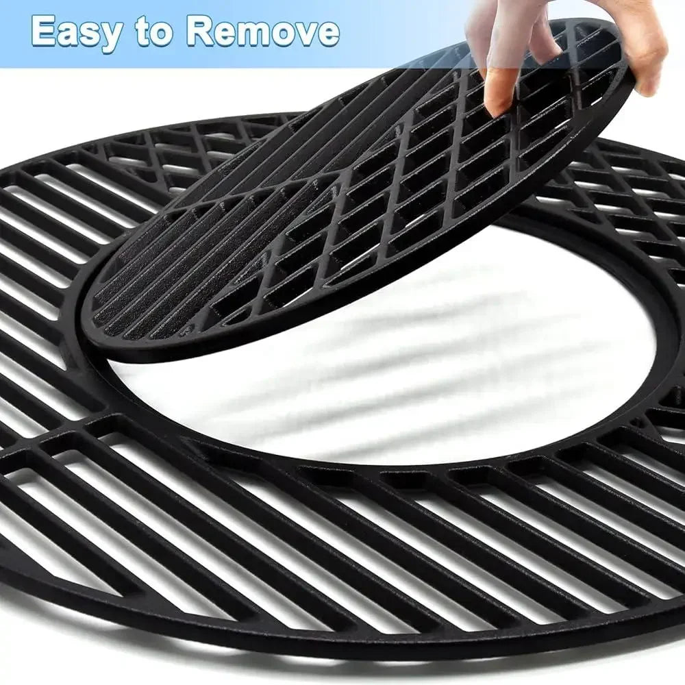 21.5 Inch Cast Iron Grill Grate Replacement 22 Inch Weber Charcoal Grills Master-Touch One-Touch Smoker Durable Cooking Surface