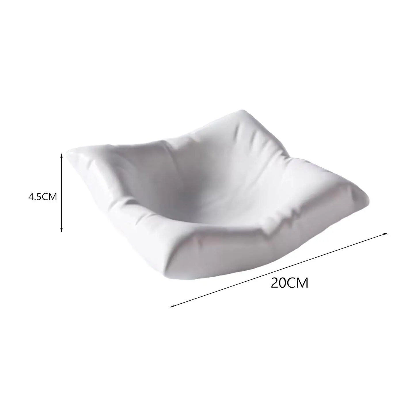 Ceramic Dinner Plate Dinnerware 8in Elegant Sauce Tray Appetizer Dish Western Food Plate Irregular for Desktop Parties Salad