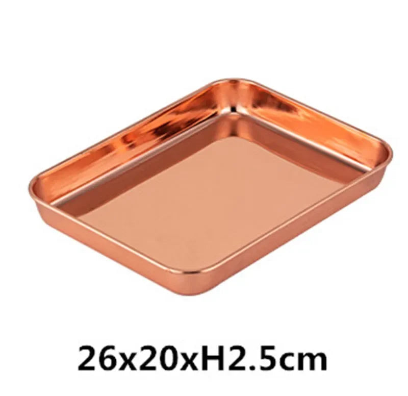 Gold plate rose golden 304 stainless steel oven Baking Tray bbq tray with Cool Rack Set Baking Pan sheet Non Toxic Dishwasher - Cooky Kitchenware