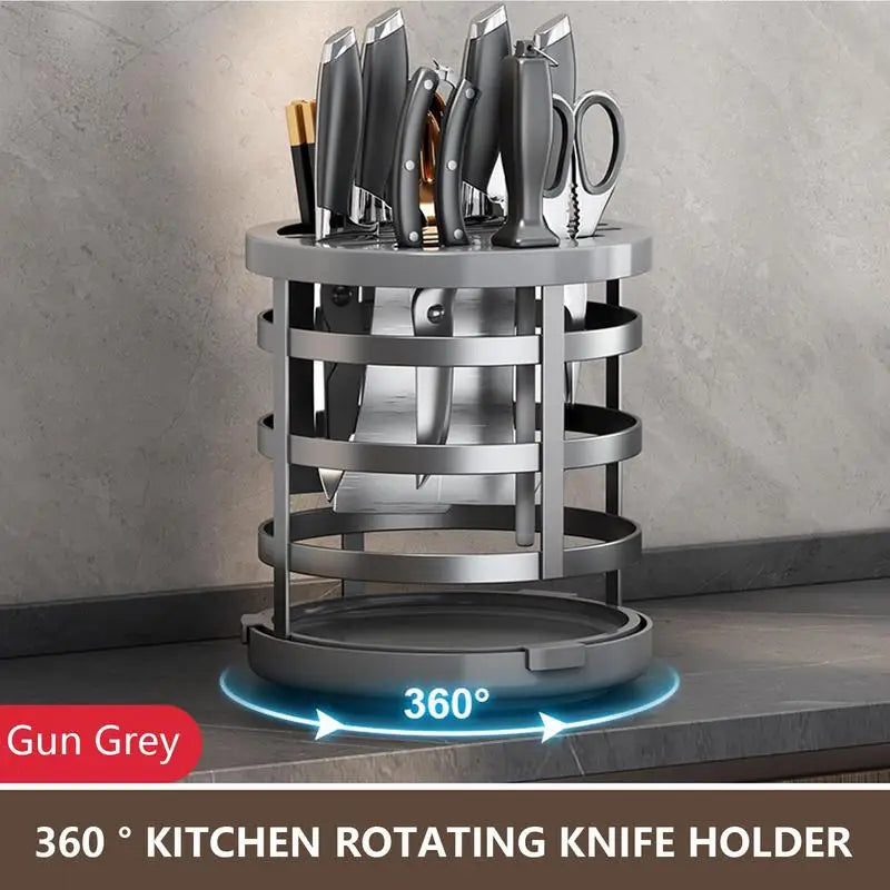 Rotatable Cutter Organizer Stand Rotatable Stand Block For Spoons Portable And Waterproof Rotating Utensil Home Cutter Holder - Cooky Kitchenware