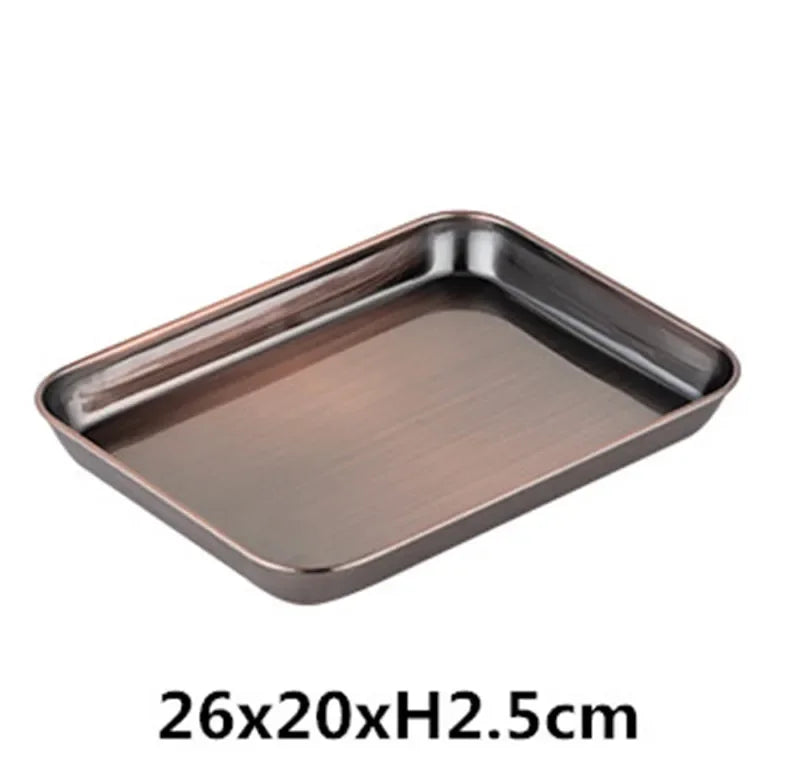 Gold plate rose golden 304 stainless steel oven Baking Tray bbq tray with Cool Rack Set Baking Pan sheet Non Toxic Dishwasher - Cooky Kitchenware