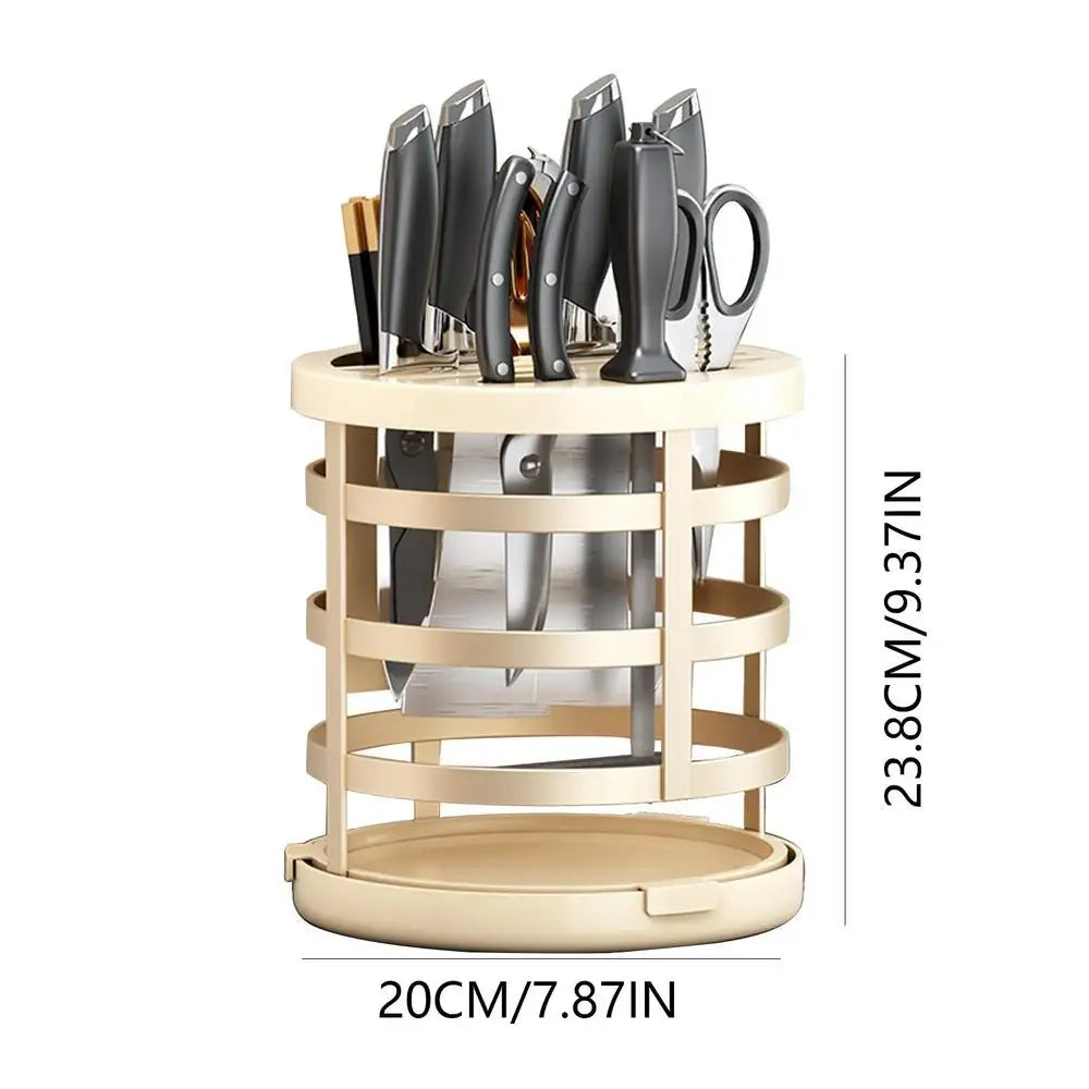 Rotatable Cutter Organizer Stand Rotatable Stand Block For Spoons Portable And Waterproof Rotating Utensil Home Cutter Holder - Cooky Kitchenware