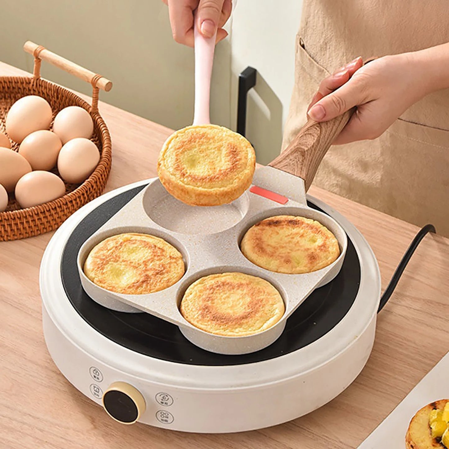 2-4 Holes Frying Pot Pan Thickened Omelet Pan Non-stick Egg Pancake Steak Pan Cooking Egg Ham Pans Breakfast Maker Cookware Pan - Cooky Kitchenware