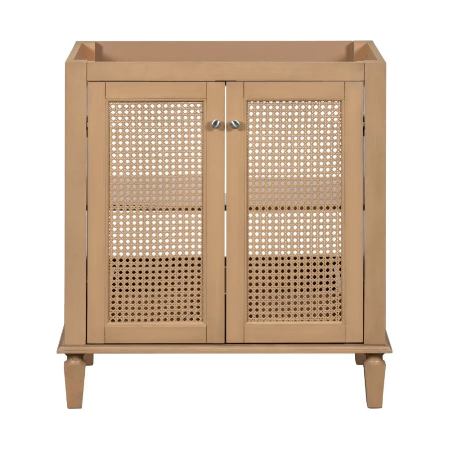 30 Inch Freestanding Bathroom Vanity without Sink with Hidden Drawer Storage Cabinet Solid Wood - Cooky Kitchenware