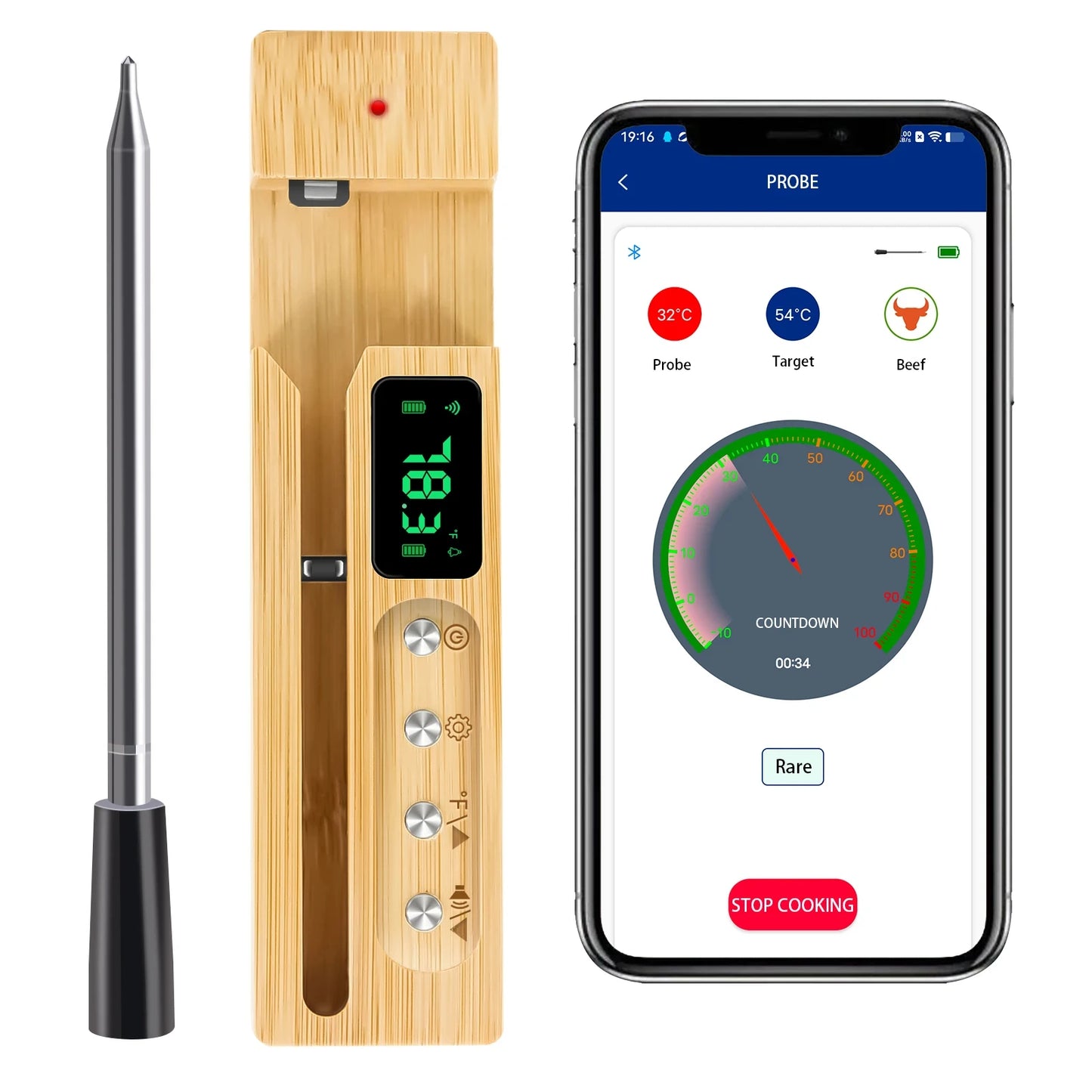 Newest Meat Food Wireless Thermometer Kitchen Cooking Tool Oven Grill BBQ Steak Bluetooth Temperature Accessories Meter Barbecu - Cooky Kitchenware