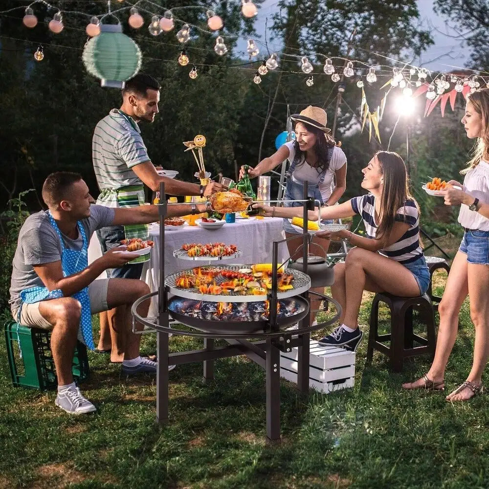 Heavy Duty Cast Iron Charcoal Grill Tabletop BBQ Stove for Camping and Picnics - Cooky Kitchenware