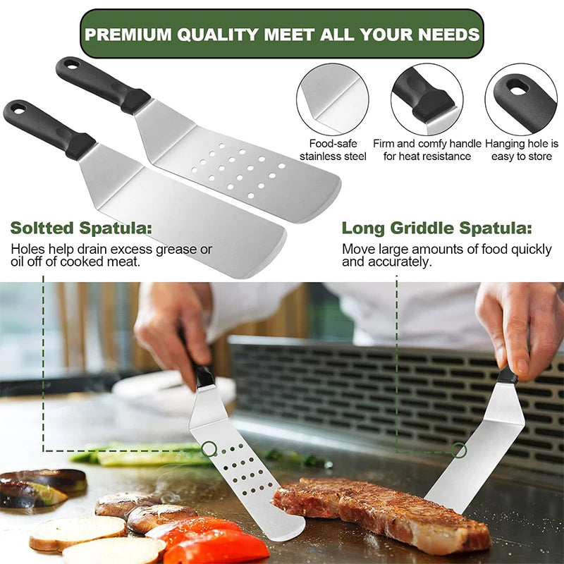 Barbecue Tool Set, Outdoor BBQ Stainless Steel Grill Shovel and Tools Set - Cooky Kitchenware