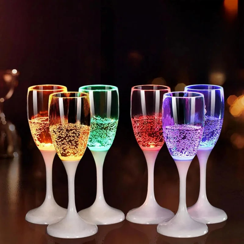 Glowing Champagne Glasses, Glass Champagne Flutes, Reusable Shatterproof Wedding Toasting Glasses, Bachelorette Party Bridal