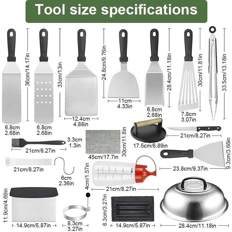 Barbecue Tool Set, Outdoor BBQ Stainless Steel Grill Shovel and Tools Set - Cooky Kitchenware