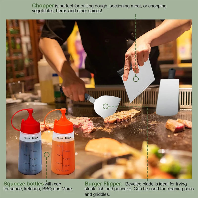 Barbecue Tool Set, Outdoor BBQ Stainless Steel Grill Shovel and Tools Set - Cooky Kitchenware