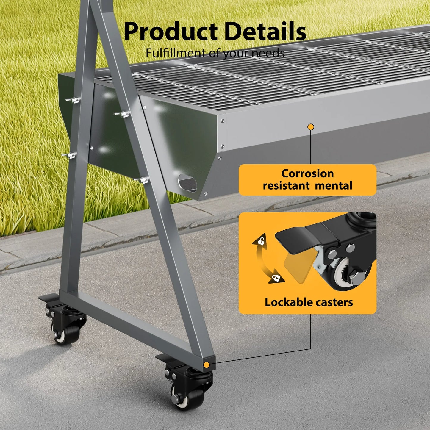 Camping Rotisserie Grill 176LBS Capacity 25W Motor Small BBQ Charcoal Roaster 51'' 2 in 1 Pig Lamb Cooking Tool