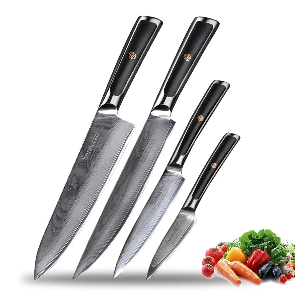 Sunnecko VG10 Damascus 73 Layer Chef Knife Set Japanese