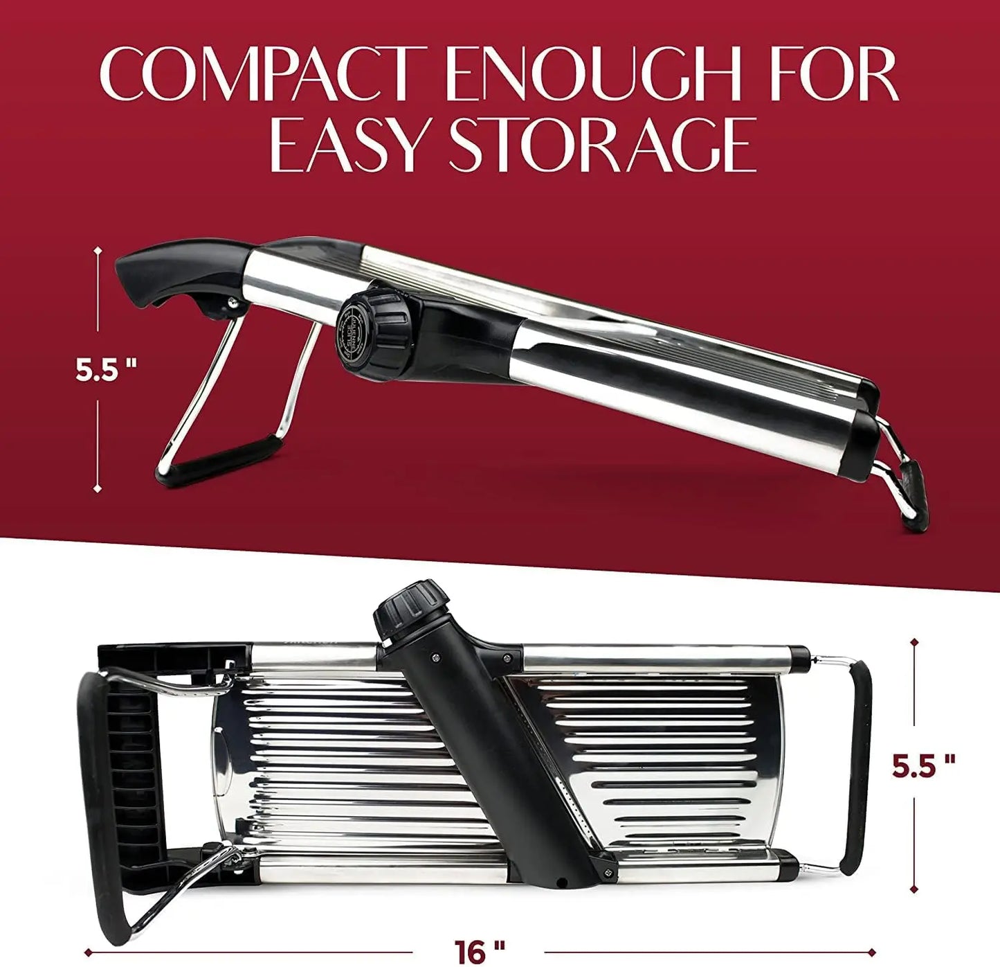 Adjustable Mandoline Slicer Stainless Steel Blades Gloves