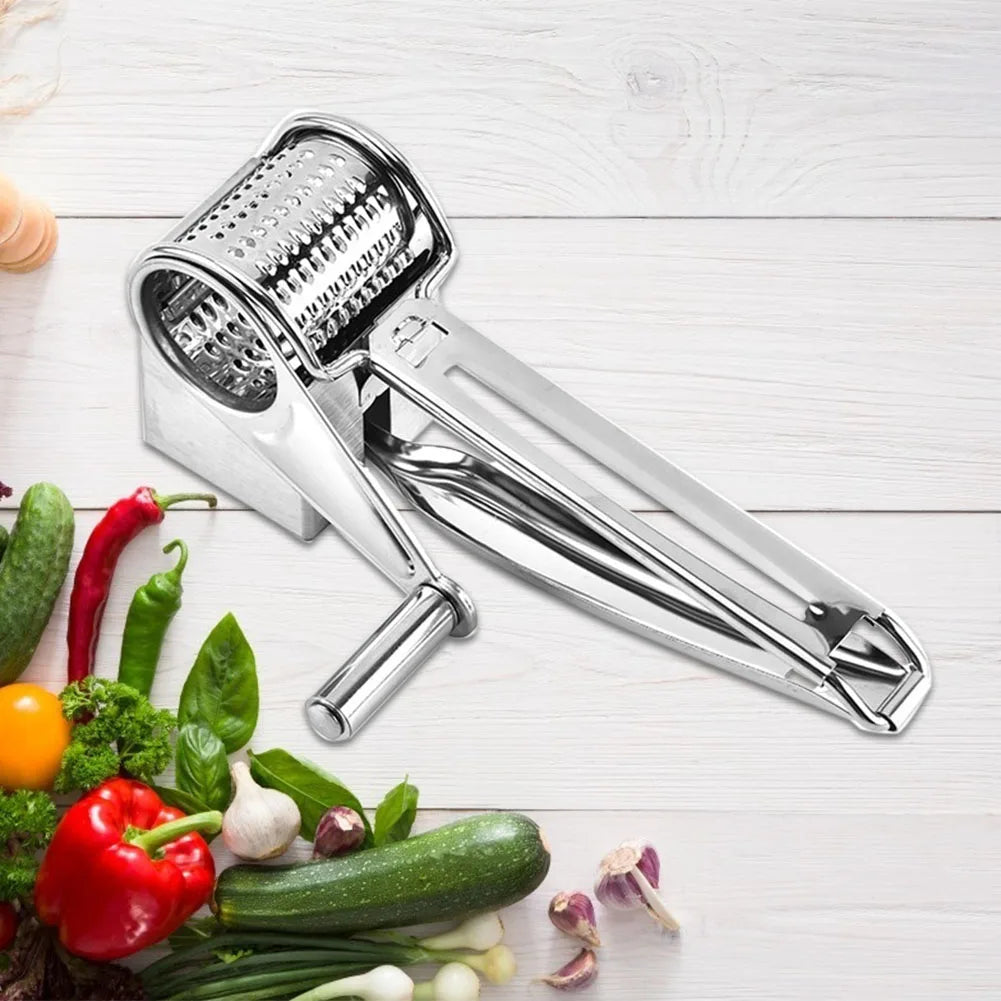 Kitchen Chocolates Shredder Stainless Steel Drum Hand-Cranked Cheese Grater Rotary Ginger Chocolate Cutter Planer - Cooky Kitchenware