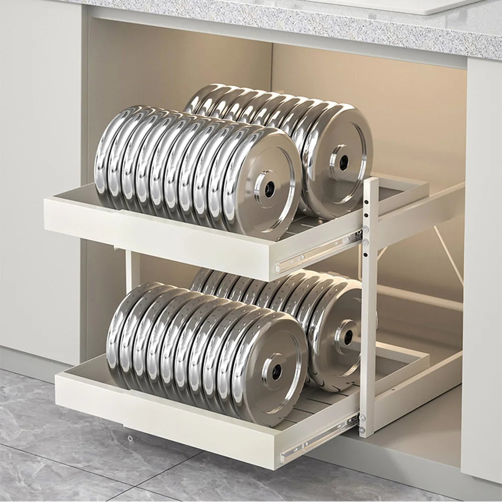 2 Tier Under Sink Sliding Cabinet Basket Organizer Drawer Pull Out Cabinet Multi-Purpose Sink Organizer for Bathroom Kitchen - Cooky Kitchenware