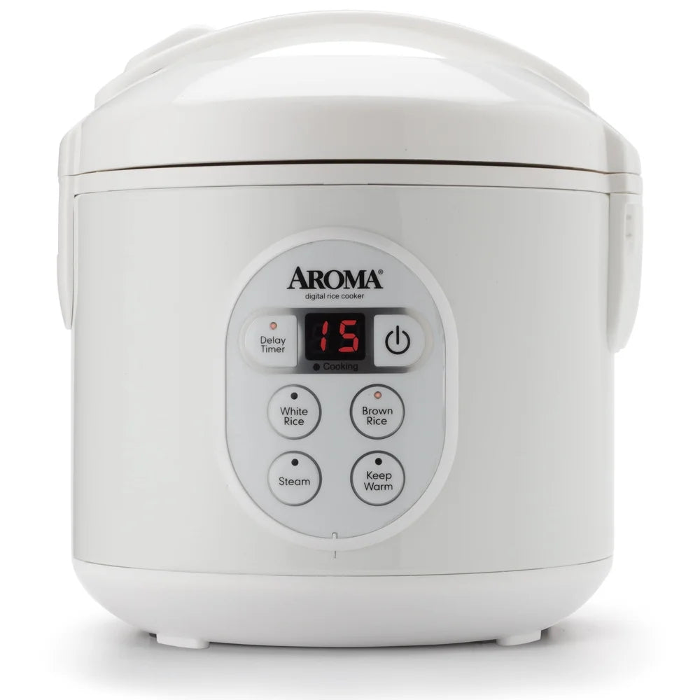 Digital Rice and Grain Cooker 8-Cup Programmable Automatic Keep Warm Delay Timer Steamer Rice Grains Healthy Meals Kitchen
