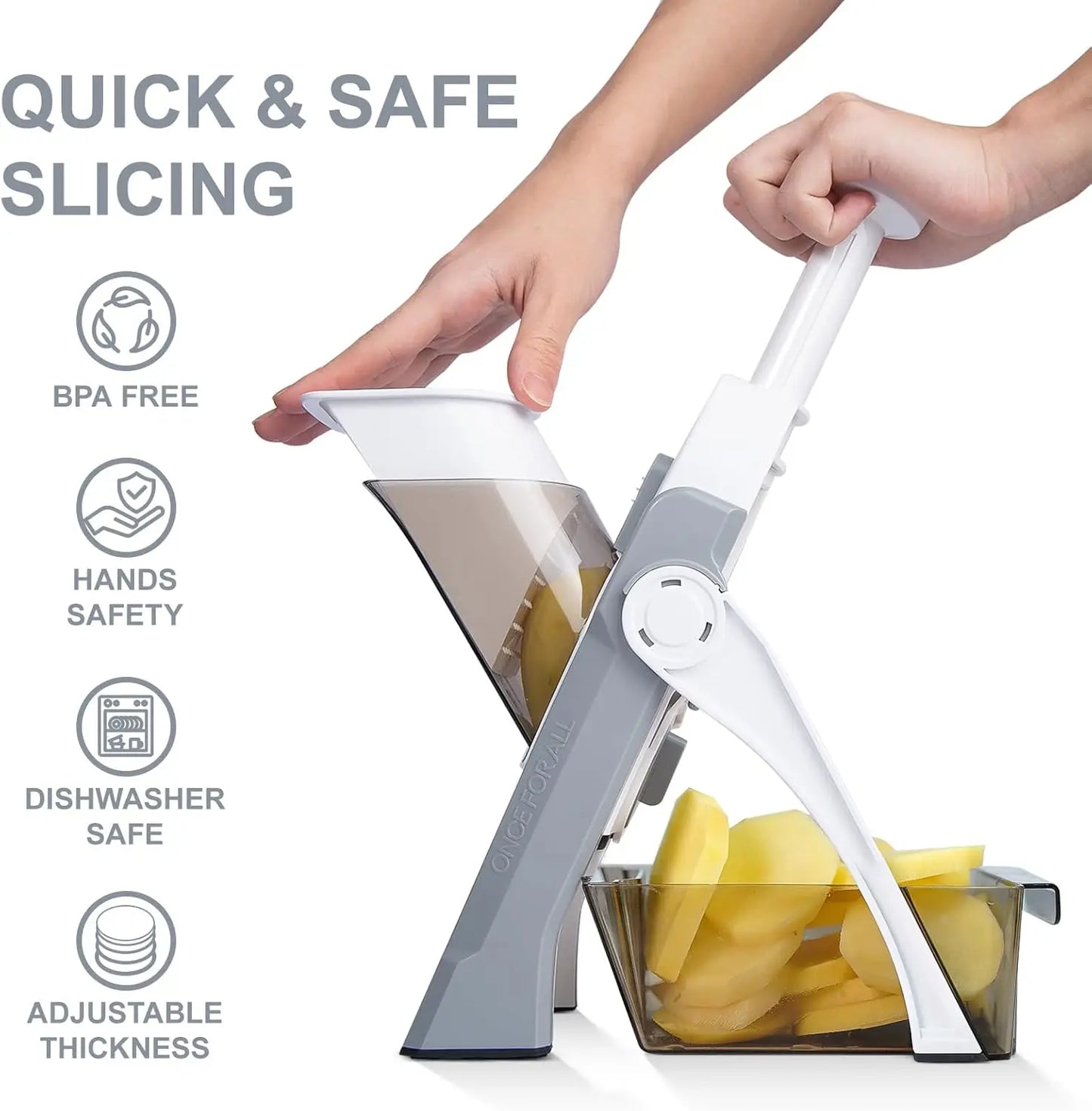 Safe Mandoline Slicer Kitchen Adjustable Thickness 0.1-8mm