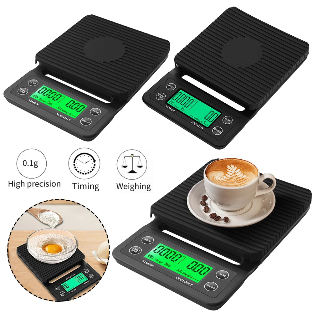 5 3kg LCD Kitchen Coffee Scale with Digital Timer High Precision Measuring Tool - Cooky Kitchenware