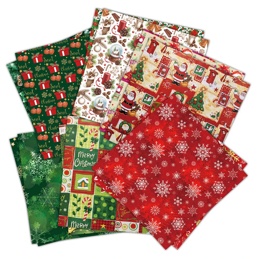 24Sheets Merry Christmas Scrapbook Paper Pad for Journaling DIY Arts,Craft Snowflake,Santa Pattern Christmas Gift Wrapping Paper - Cooky Kitchenware
