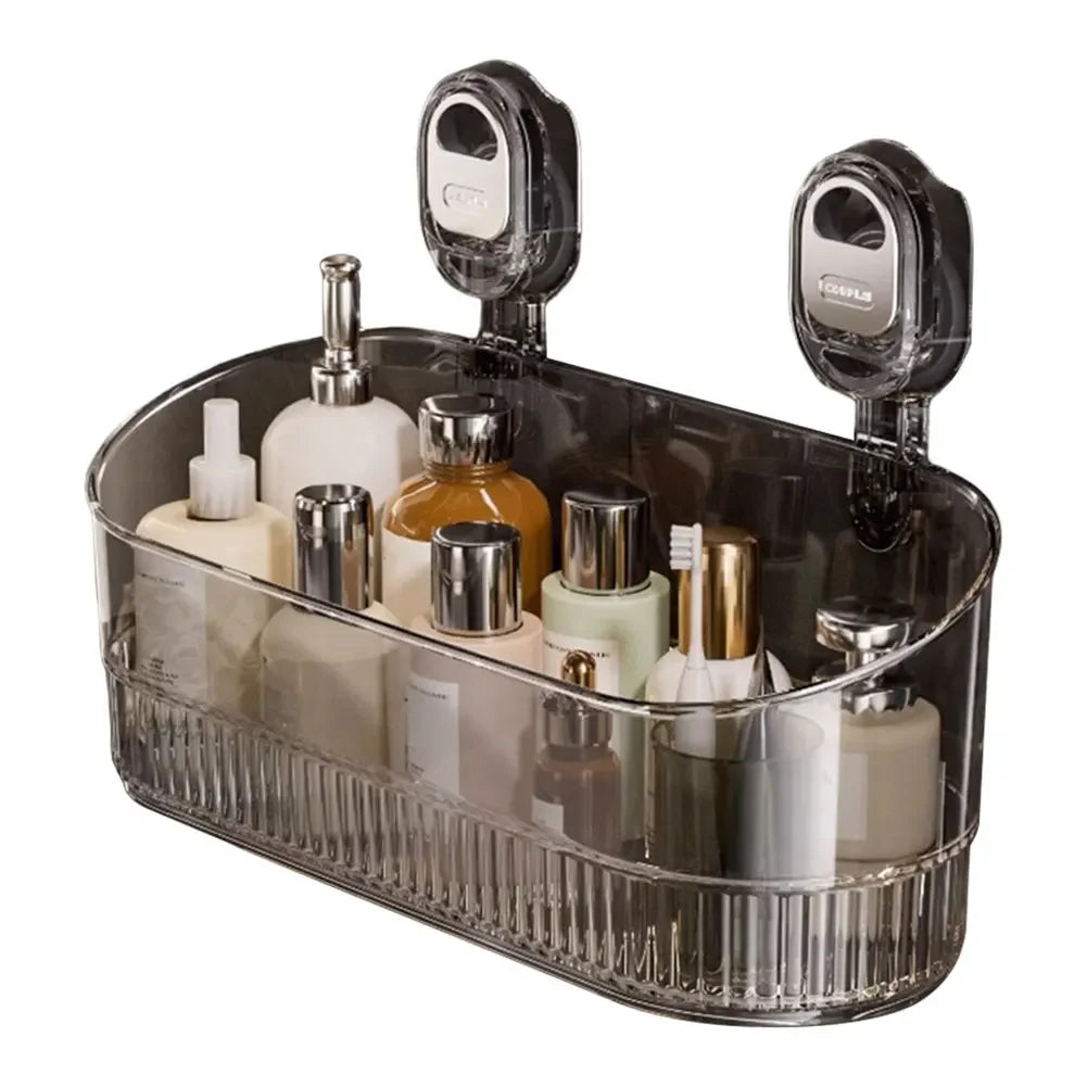 No Drill Bathroom Suction Storage Box with Strong Load Bearing for Easy Installation in Kitchen and Bath Spaces - Cooky Kitchenware