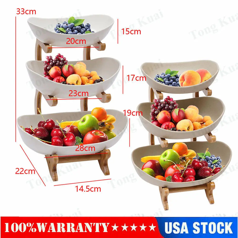 3 Layer Fruit Plate Home Living Room Plastic Snack Dish Creative Modern Dried Fruit Basket Candy Dish Cake Stand Salad Bowl - Cooky Kitchenware