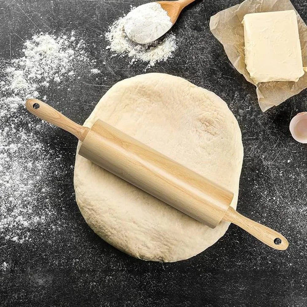 Classic Bamboo Rolling Pin 18.3 Inch Eco-Friendly Kitchen Tool Smooth Surface Easy Grip Durable Design Baking Pastry Dough - Cooky Kitchenware