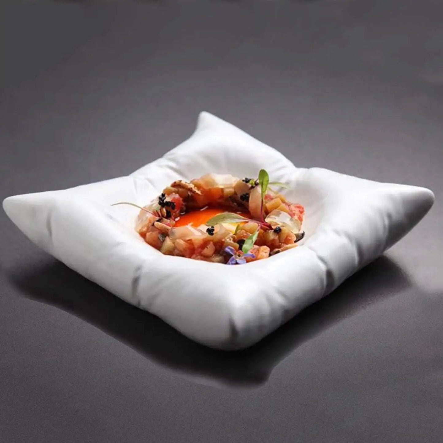 Ceramic Dinner Plate Dinnerware 8in Elegant Sauce Tray Appetizer Dish Western Food Plate Irregular for Desktop Parties Salad