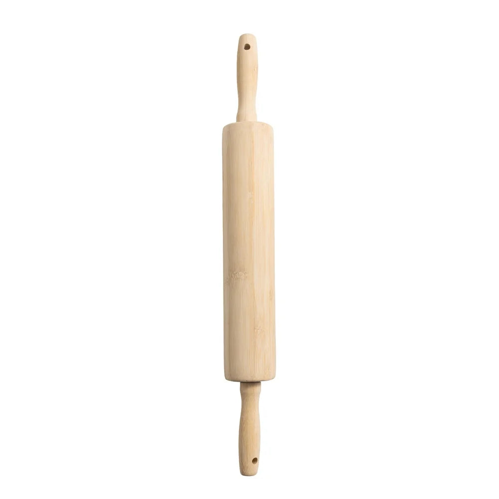Classic Bamboo Rolling Pin 18.3 Inch Eco-Friendly Kitchen Tool Smooth Surface Easy Grip Durable Design Baking Pastry Dough - Cooky Kitchenware