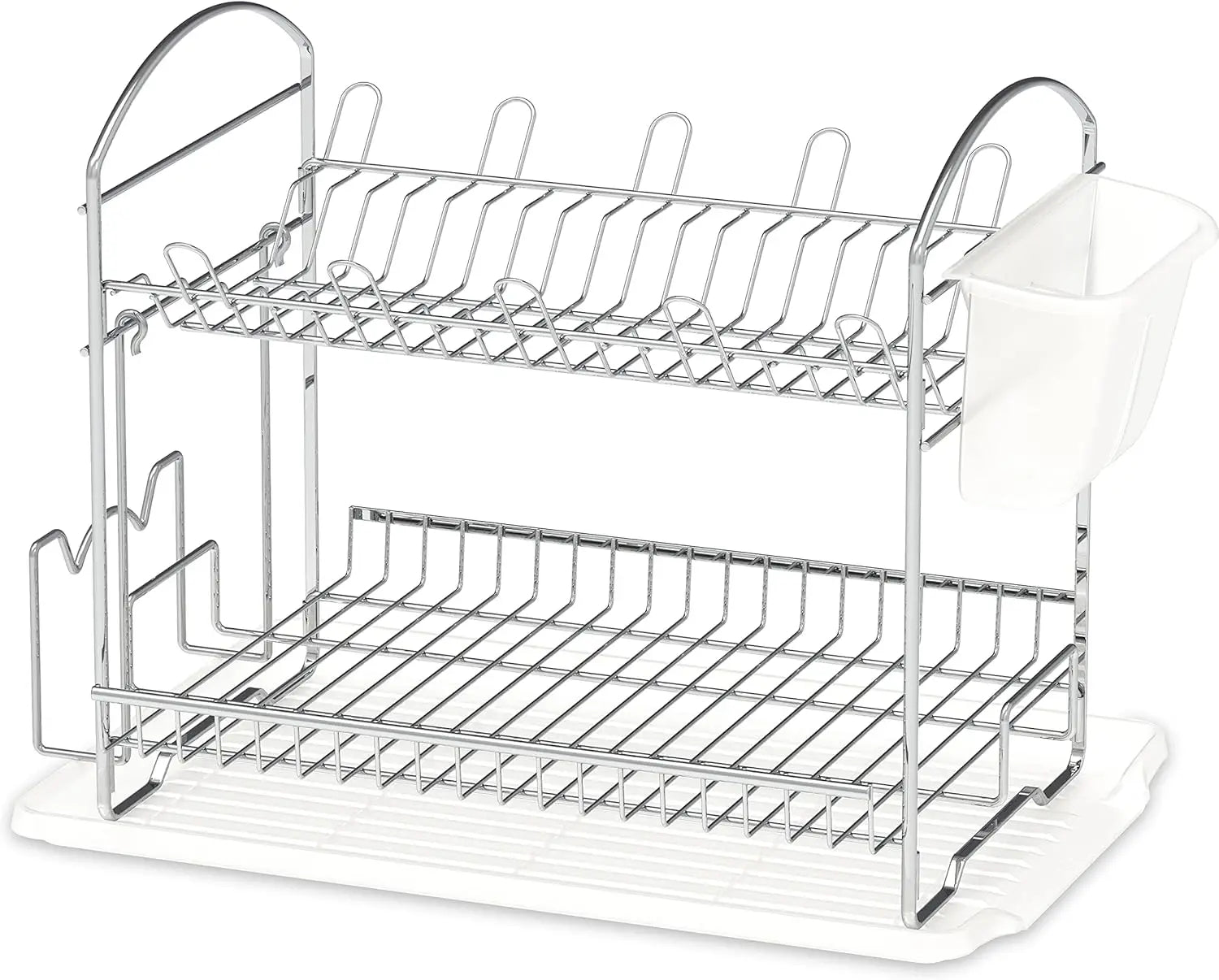 2-Tier Stainless Steel Dish Rack with Drainboard - Space-Saving Design for Efficient Kitchen Drying and Storage - Cooky Kitchenware