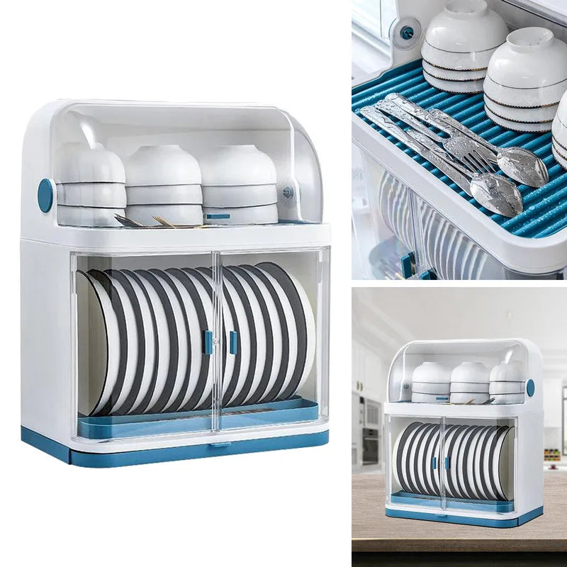 Kitchen Gadgets Dish Rack Drain Board With Lid Cover Plate Cup Drying Rack Storage Accessories - Cooky Kitchenware