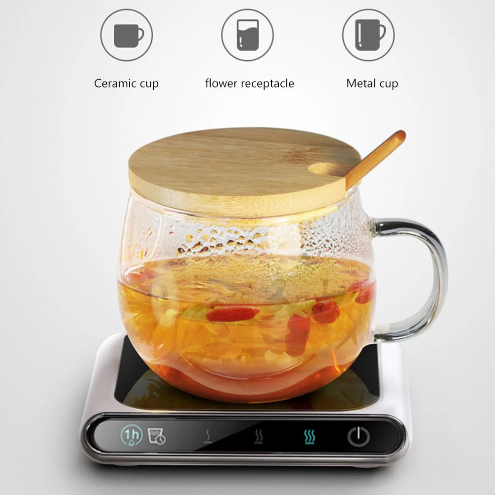 Coffee Cup Warmer Electric Mug Heater Constant Temperature 3 Gear Settings USB Heating Coaster for Home Office - Cooky Kitchenware