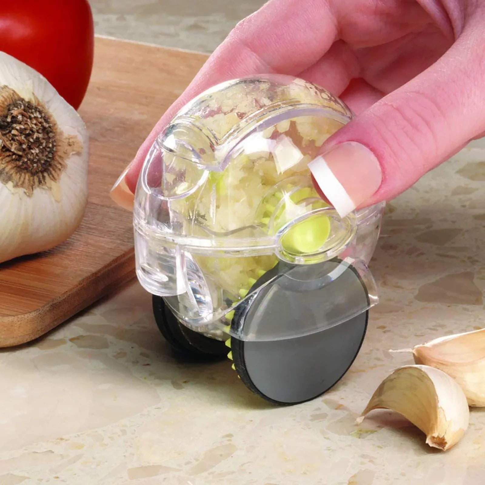 Kitchen Gadget Tool Garlic Chopper Wheel Garlic Mincer Roller Kitchen Aid Garlic Hand Crusher Kitchen Items Outils Cuisine Salad - Cooky Kitchenware