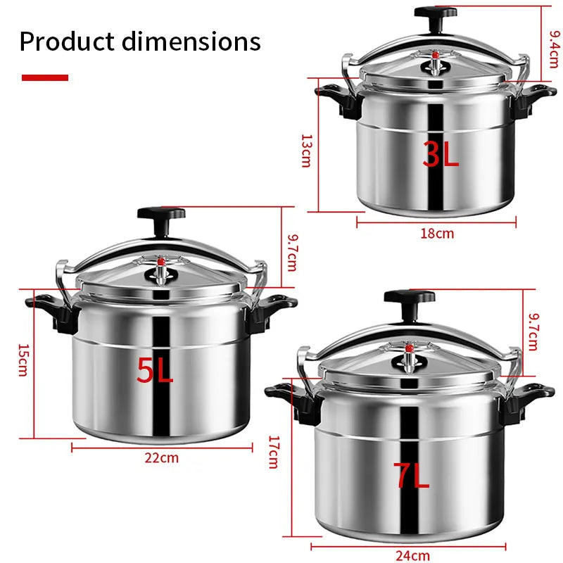 3L/5L/7L Professional Pressure Cooker Heavy-Duty Aluminum Explosion-Proof Cooking Pots for Gas Cooker Pot - Cooky Kitchenware
